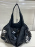Ballontasche mit Schmetterlingsdruck (schwarz x gräulich)